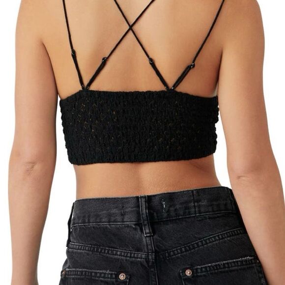 Free People Intimately Women’s Cut Adella Long Line Bralette in Black Size S - Picture 2 of 6